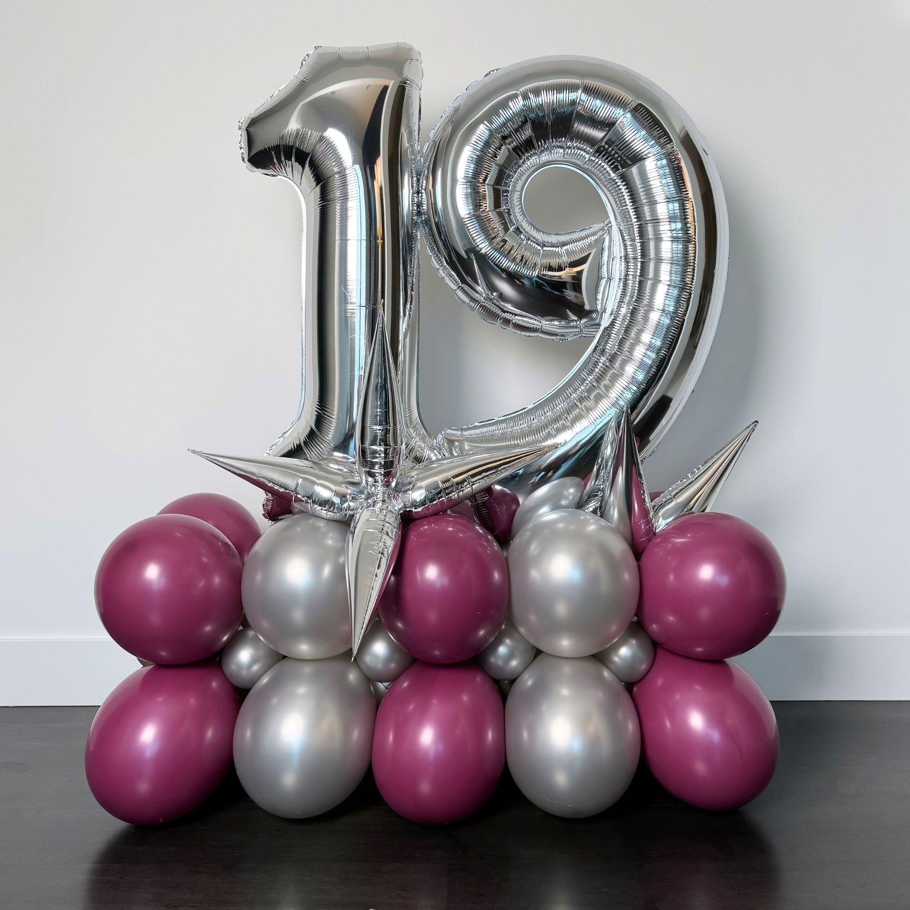 19th Birthday Balloons - bouquet